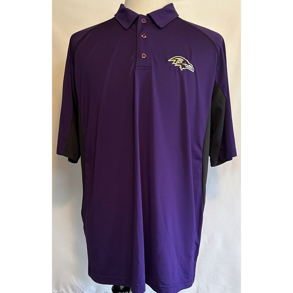 Baltimore Ravens NFL Polo Shirt Purple Blk Men's XL Short Sleeve Golf Activewear
